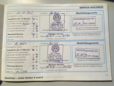 Scheckheft (Serviceplan / Service-Nachweis) - wer führt es noch? - Umfragen  - VW Corrado Forum